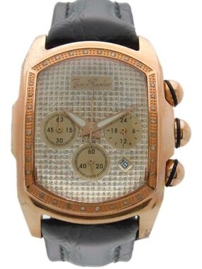 Joe Rodeo King Diamond Watch | Rare Rectangular Bubble face | Rose Gold w BOX